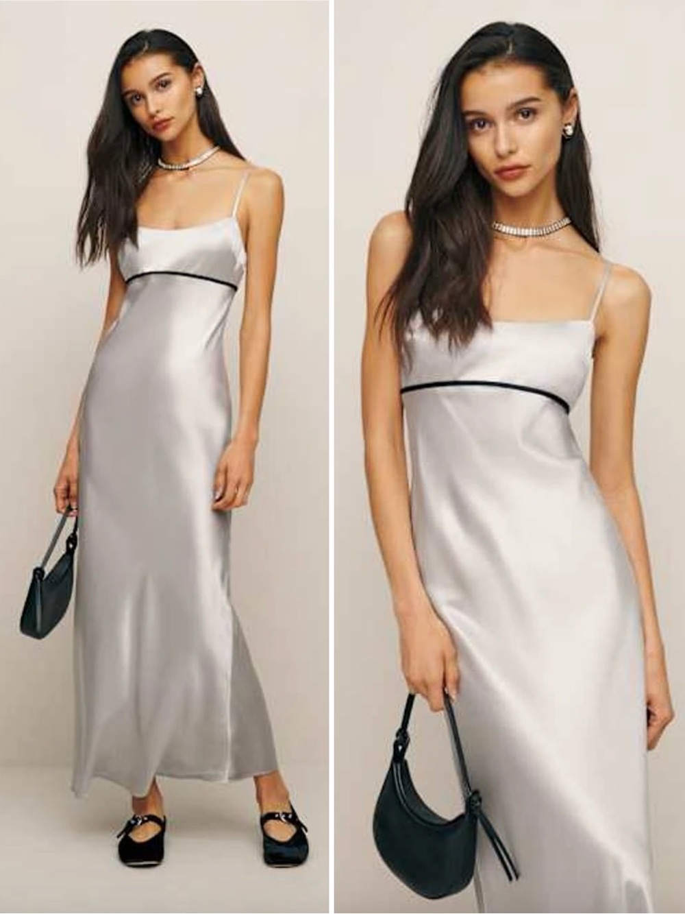 Reformation Kailyn Silk Maxi Dress Moonlight